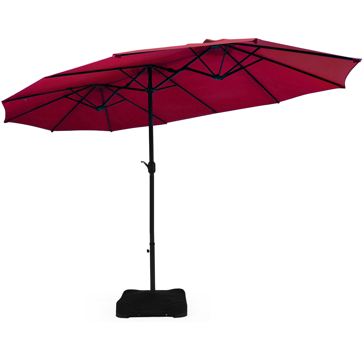 Topbuy 15 Ft Outdoor DoubleSided Patio Umbrella w/ Base eBay